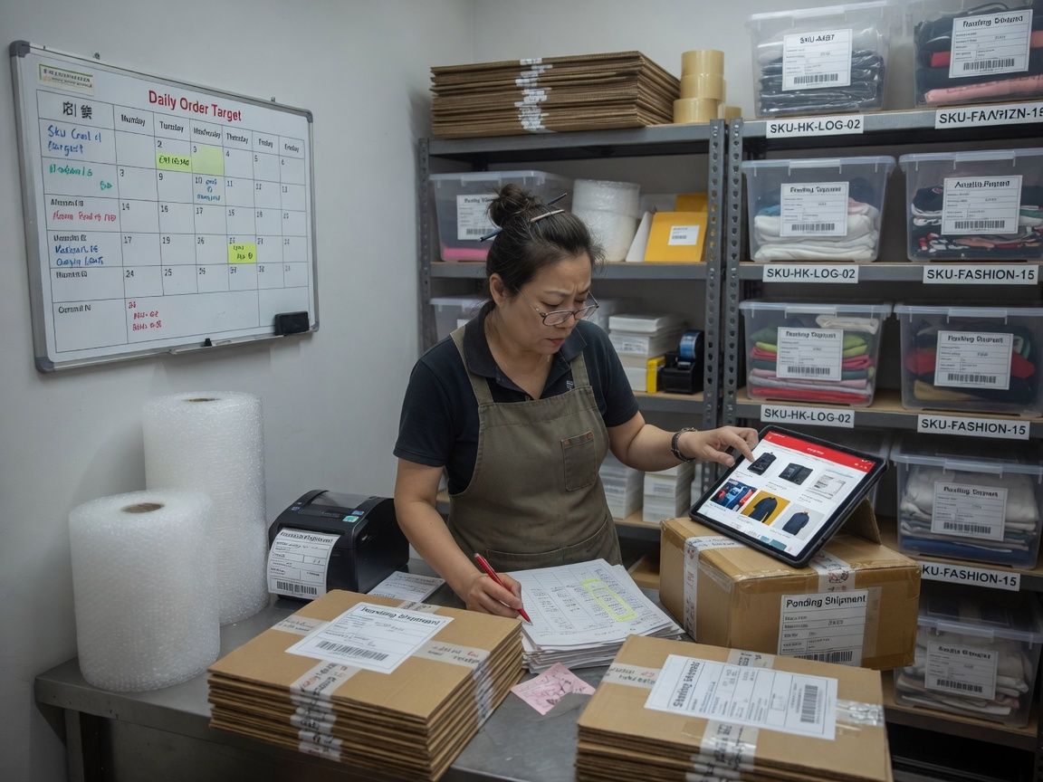 電商商家在包裝站處理訂單與庫存