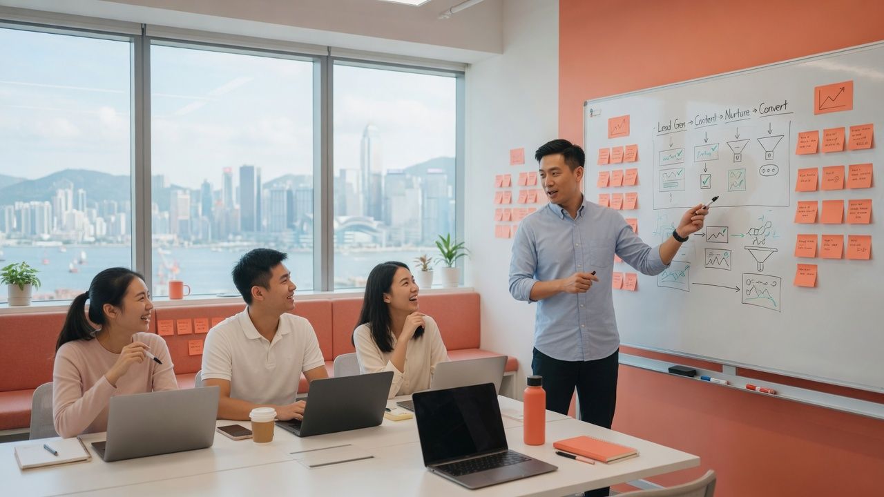 男導師在 AI Marketing Workshop 教學